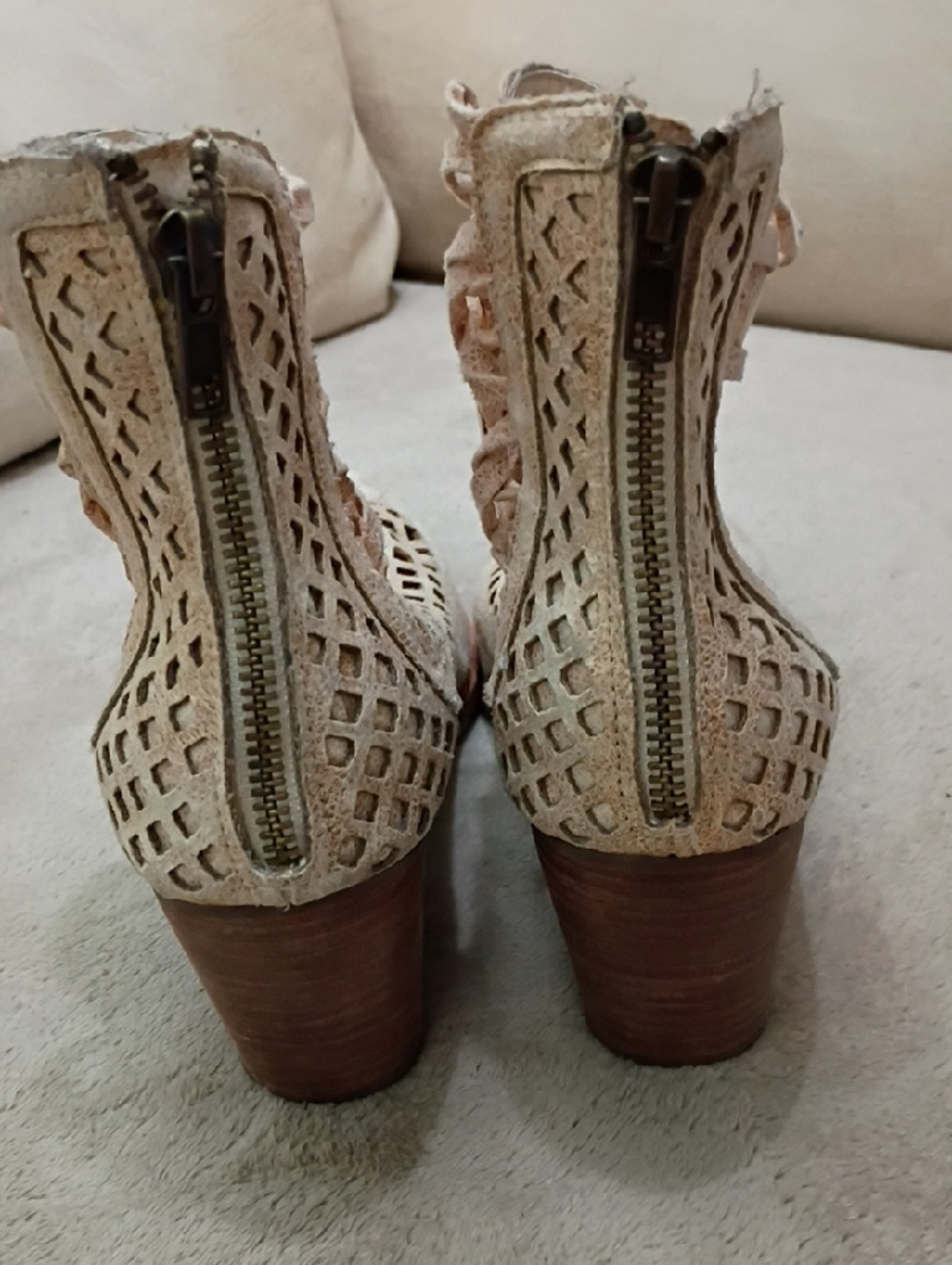 Coconuts by Matisse Cream Laser-Cut Ankle Booties - Picture 10 of 10